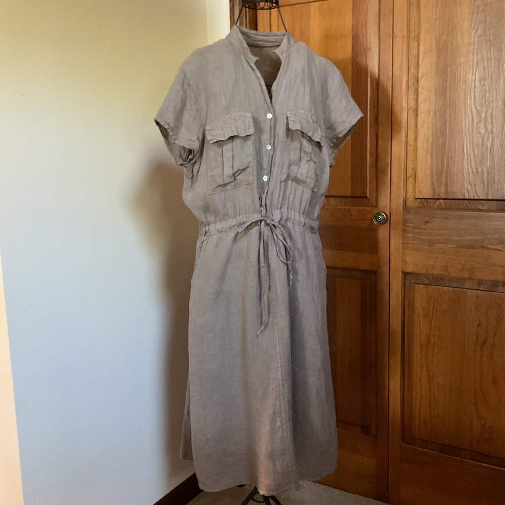 Made in Italy linen dress, O/S